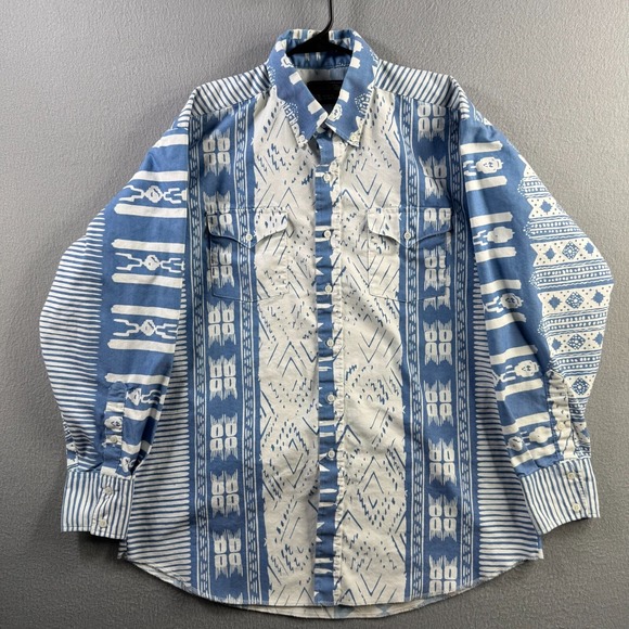 Panhandle Slim Other - Vintage Panhandle Slim Shirt Mens 17x35 Aztec Western Cowboy Rodeo Made in USA